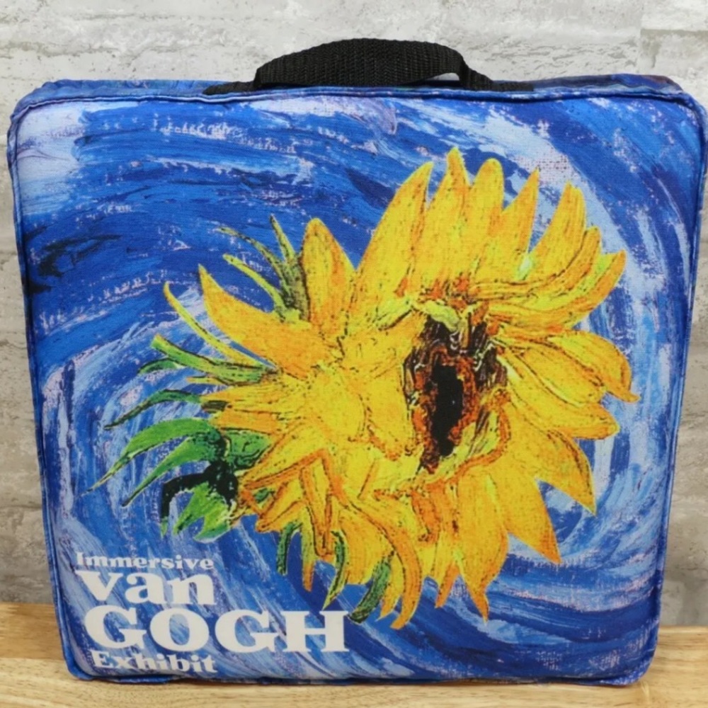 🌻 Chair Cushion Van Gogh Sunflower painting immersive exhibit MOMA pillow